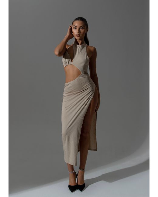LemonLunar Gray The Cut Out Midi Dress