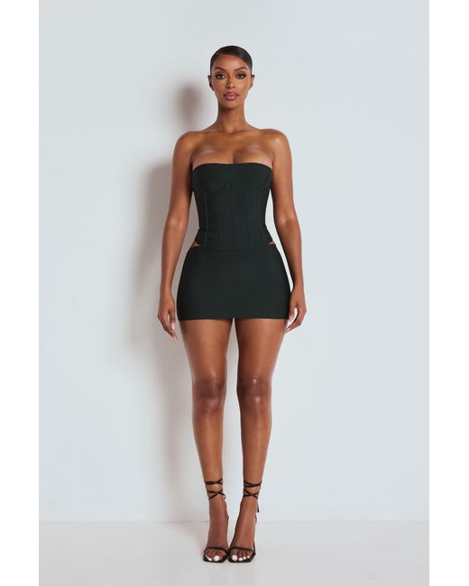 LemonLunar Black The Inara Bandage Corset Top Deep