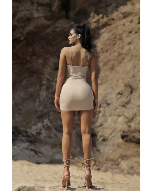 LemonLunar Brown The Sofia Diamante Bandage Dress