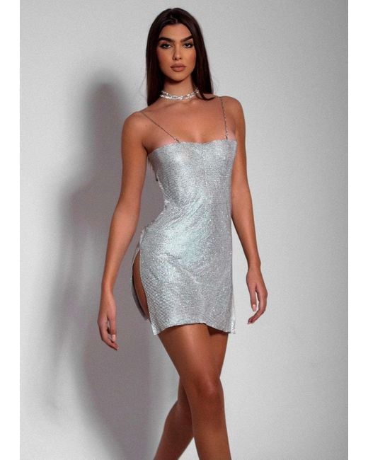 LemonLunar White The Christina Diamante Dress