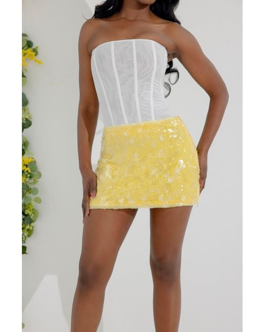 LemonLunar Yellow The Sequin Skirt