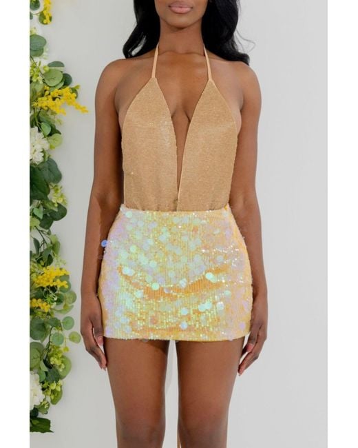 LemonLunar Green The Sequin Skirt