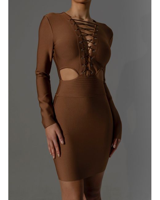 bandage dress brown Veronica Beard Jolie Cotton Poplin Midi Dress | Dark Mocha main image 0
