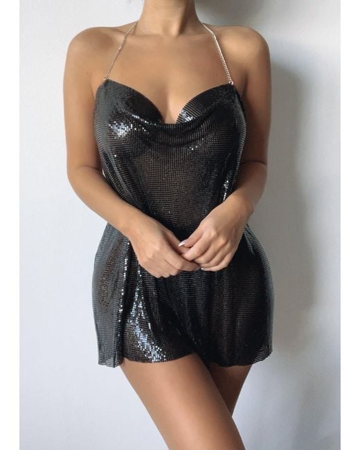 LemonLunar Black The Libby Chainmail Top
