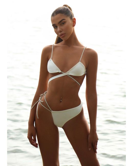 LemonLunar Brown The Eva Diamante High Rise Bandage Bikini