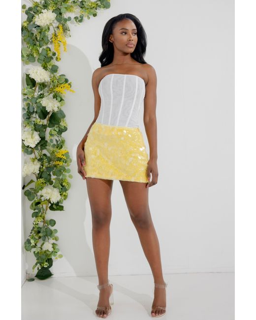 LemonLunar Yellow The Sequin Skirt