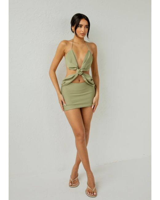 LemonLunar Green The Knot Bandage Dress