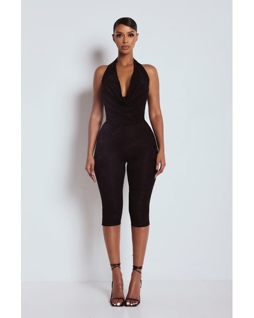 LemonLunar Black The Capri Lace Jumpsuit