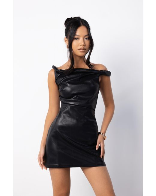 LemonLunar Black The Vivi Faux Leather Dress