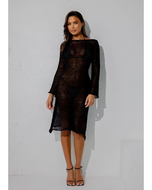 LemonLunar Black The Costana Mesh Dress