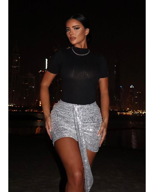 LemonLunar Black The Thalia Sequin Skirt