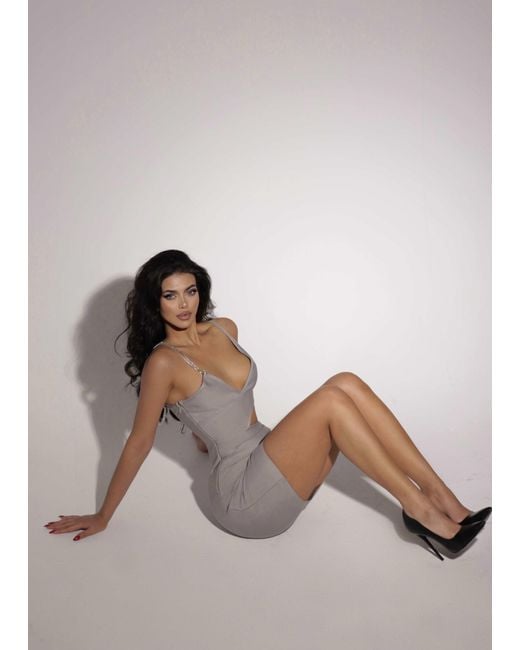 LemonLunar Gray The Adelina Bandage Dress