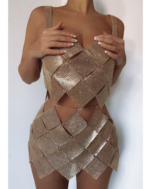 LemonLunar Metallic The Mol Diamante Skirt
