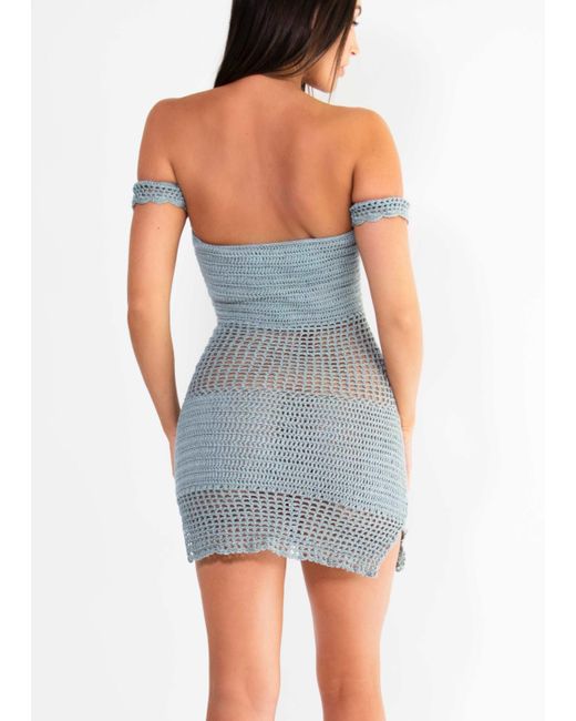 LemonLunar Blue The Chloe Crochet Dress Lake