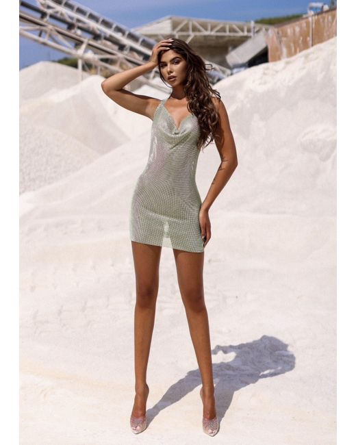LemonLunar Black The Olivi Diamante Dress