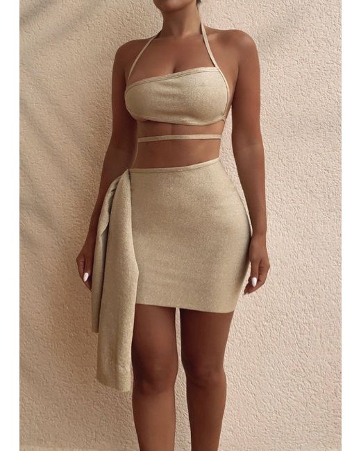 LemonLunar Brown The Lucille Glitter Bandage Two Piece