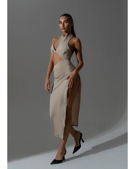 LemonLunar Gray The Cut Out Midi Dress