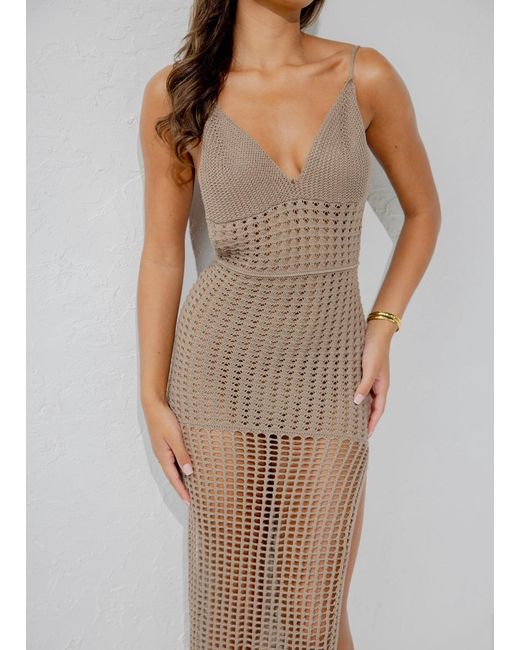 LemonLunar Natural The Aria Crochet Maxi Dress