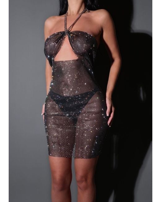 LemonLunar Black The Arda Diamante Dress