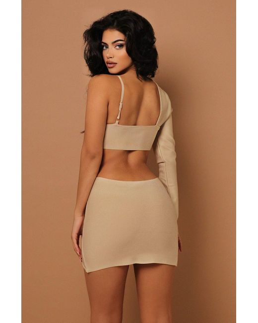 LemonLunar Brown The Zar Bandage Buckle Dress