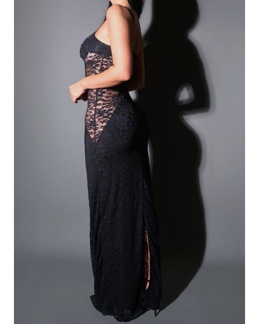 LemonLunar Black The Lina Lace Maxi Dress