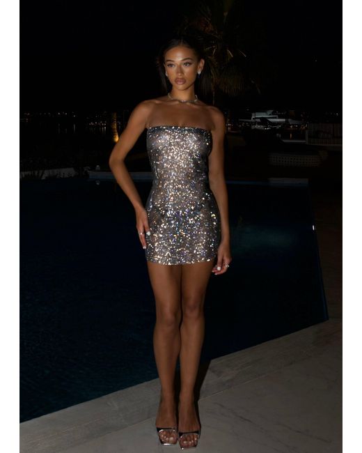 swimsuit cover up mesh dress Rhinestone Mesh Cover-Up Dress Gottex Flirtt