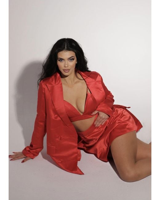 LemonLunar Red The Blazer Skirt 3 Piece Set