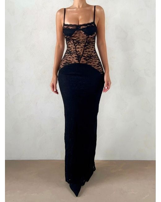 LemonLunar Blue The Lina Lace Maxi Dress