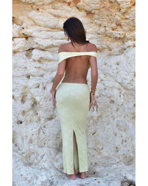 LemonLunar Gray The Melina Lace Maxi Dress
