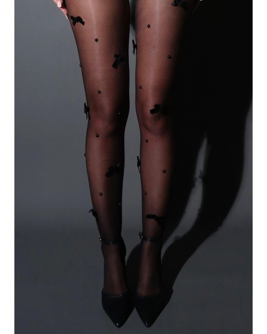 LemonLunar Black The Bow Tights