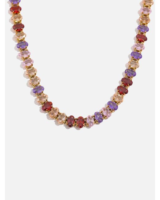 LemonLunar Metallic 18K Plated Tennis Necklace Certí X Lemonlunar