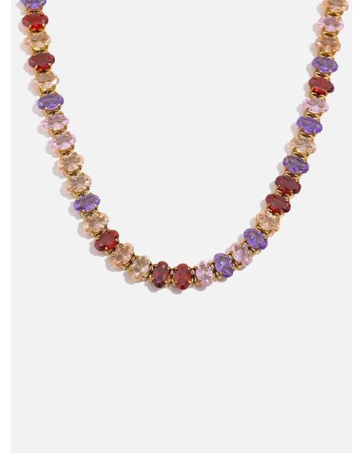 LemonLunar Metallic 18K Plated Tennis Necklace Certí X Lemonlunar