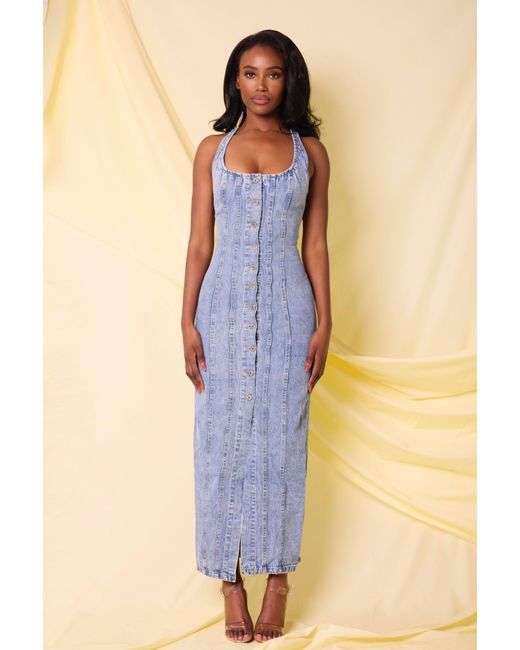 LemonLunar Blue The Selene Denim Dress