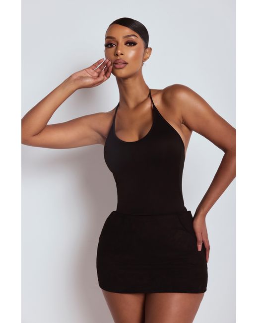 LemonLunar Black The Suede Mini Skirt