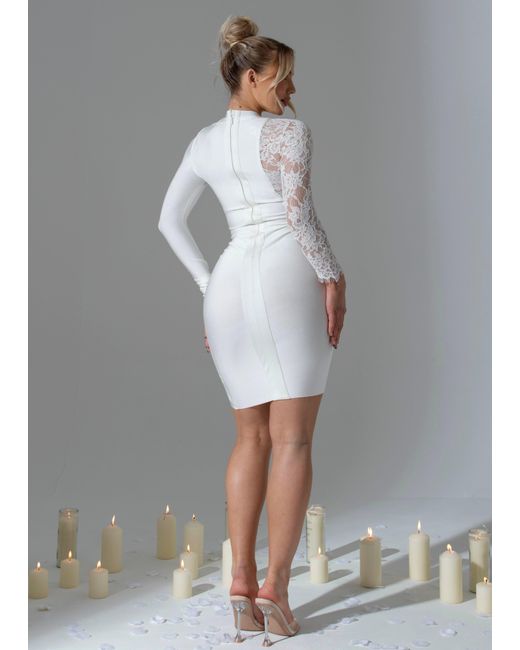 LemonLunar Gray The Ivy Lace Bandage Dress