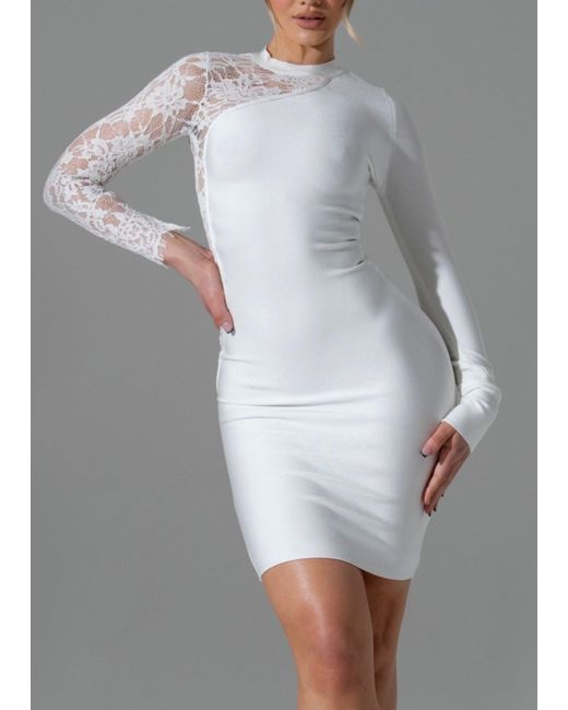 LemonLunar Gray The Ivy Lace Bandage Dress