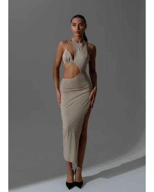 LemonLunar Gray The Cut Out Midi Dress