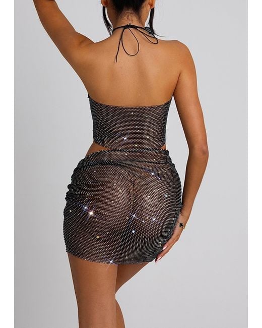LemonLunar Black The Vera Diamante Skirt