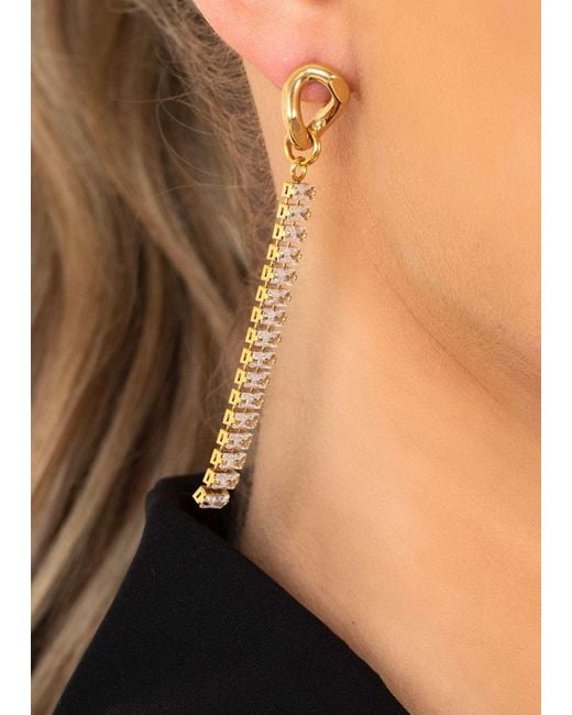 LemonLunar Black 14K Plated Diamante Earrings