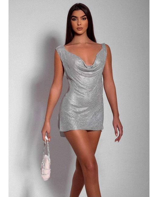 LemonLunar White The Chrissy Diamante Dress