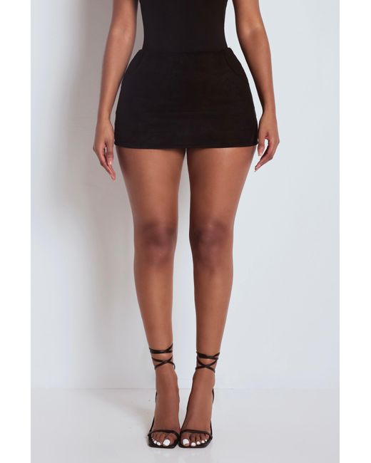 LemonLunar Black The Suede Mini Skirt