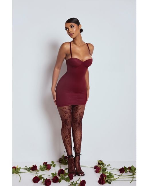 LemonLunar Red The Mar Lace Tights