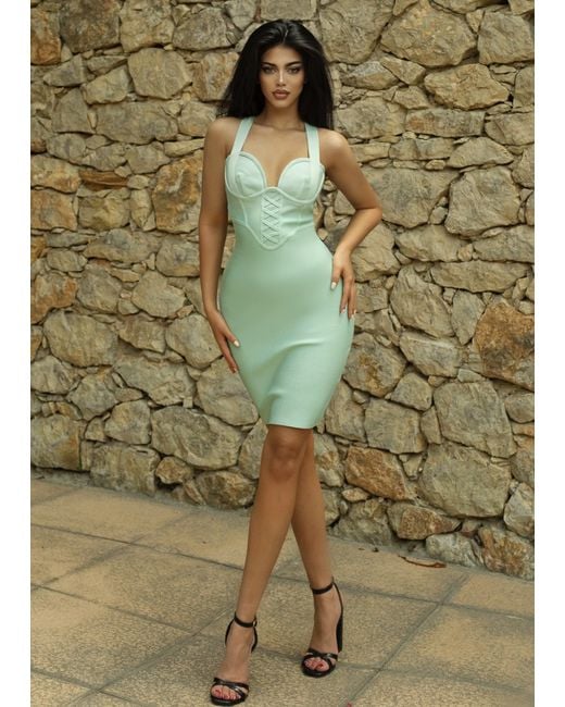 LemonLunar Green The Lillee Bandage Dress