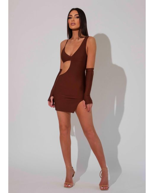 LemonLunar Brown The Chantria Bandage Dress