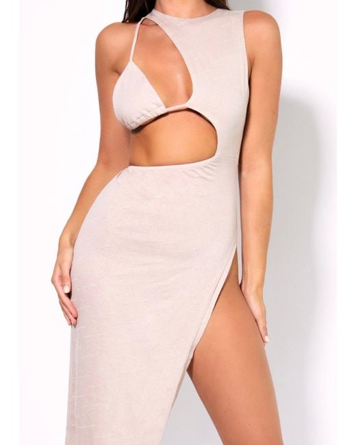LemonLunar Gray The Cut Out Midi Dress