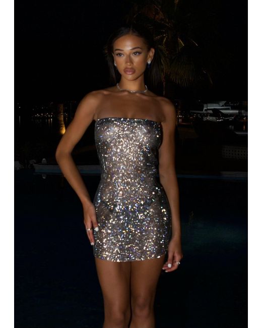 LemonLunar The Kylie Mesh Diamante Dress in Black | Lyst LemonLunar The Kylie Mesh Diamante Dress in Black | Lyst