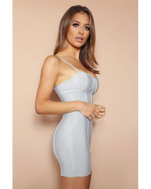 LemonLunar Blue The Tullia Sparkle Bandage Mini Dress