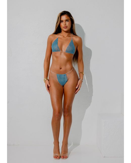 LemonLunar Blue The Matilde Mesh Diamante Bikini
