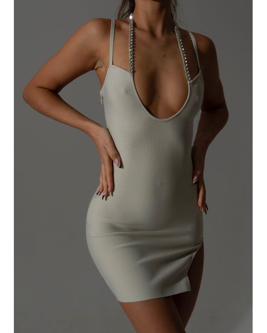 LemonLunar Gray The Malena Bandage Dress
