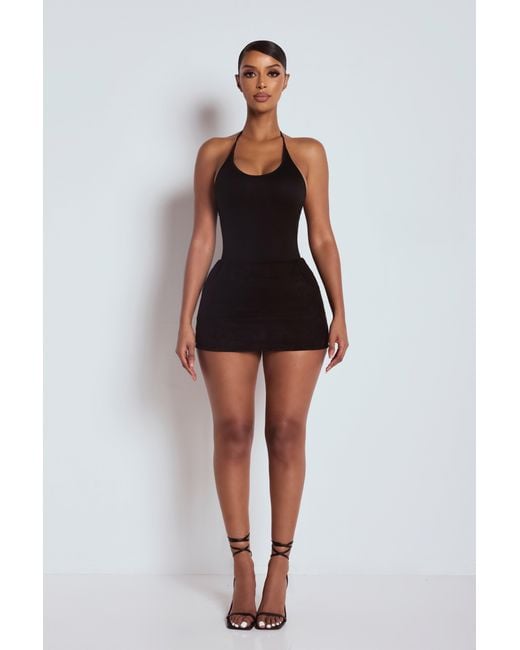 LemonLunar Black The Suede Mini Skirt